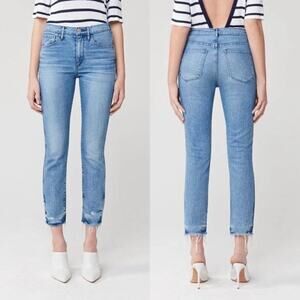 NYC Authentic Straight Crop Jeans Size 31 Frayed Hem USA Quality Denim 3 x 1